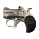 Bond Arms Cub Pistol, .357 Magnum, 2.5 in barrel, polished stainless steel frame, black rubber grip, 2-barrel, single-action, crossbolt safety, fixed, blade front, 2 round magazine, BA-CUB-FRRMPG