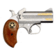 Bond Arms Texas-Ranger Pistol, .45 Colt, 4.25 in barrel, stainless steel frame, wood medallion grip, 2-barrel, single-action, crossbolt safety, fixed, blade front, 2 round magazine, BA-TX-RGR-FRRMPG