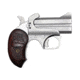 Bond Arms USA-Defender Pistol, .45 Colt, 3 in barrel, stainless steel frame, checkered rosewood grip, 2-barrel, single-action, crossbolt safety, fixed, blade front, 2 round magazine, BA-USA-DFNR-2-FRRMPG