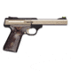Browning Buck-Mark-Plus-Nickel Pistol, .22 Long Rifle, 5.5 in barrel, matte blue aluminum frame, laminated rosewood grip, blowback operated semi-auto, single-action, fiber-optic front, adj. target rear, 10 round magazine, BBM-PLUS-NKL-FRRMPG