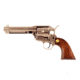Beretta Stampede-Nickel Revolver, .45 Colt, 4.75 in barrel, brushed nickel frame, smooth walnut grip, revolving chamber, single-action, automatic hammer block, fixed, 6 round magazine, BT-STPD-NKL-4-FRRMPG