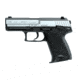 Heckler &amp; Koch USP-Compact-Stainless Pistol, 9mm Luger, 3.58 in barrel, polymer frame, integrated polymer grip, recoil operated semi-automatic, SA, DA or DAO, frame mounted hammer lock, fixed, 13 round magazine, HK-USP-CPT-ST-3-FRRMPG