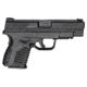 Springfield Armory XD-S Pistol, 9mm Luger, 4 in barrel, black polymer frame, integrated polymer grip, recoil operated semi-automatic, fiber optic front, fixed 2 dot rear, 7 round magazine, SAXDS4-FRRMPG