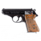 Walther PPK Pistol, .25 Auto, 3.25 in barrel, blued finish steel frame, brown plastic grip, blowback operated semi-auto, double-action, slide mounted decock lever, fixed blade and notch, 9 round magazine, WA-PPK-FRRMPG