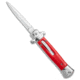 Mago 9" Italian Stiletto Dagger OTF Automatic Knife Red/Silver 4.9" Satin w/o Clip, Red, Stainless Steel, adult, BHQ-143392