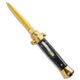 Mago 9&quot; Italian Stiletto OTF Automatic Knife Black Acrylic 3.8&quot; Gold Bayonet, Black, Stainless Steel, adult, BHQ-141497
