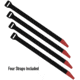 Magpul MAG1442-BLK DAKA Gear Straps Black/Red 12 Long 4 Pack