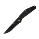 Mantis Gt-Folder, 3.75in Drop Point, Serrated Blade, Manual, Black, GT-102