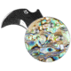 Mantis Heiress Folding Knife,.75in,Abalone Handle,Polished Hawkbill Plain MNMCK-3
