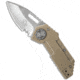 Mantis Mantis Wile E Coyote Liner Lock Knife 2.375" Serr MT-9d, Tan, CPM 440V, adult, BHQ-11862