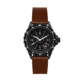Marathon Cross Hatch 2-Piece Strap, Italian Leather, IP Black Buckle, 20mm, Cognac, Standard, WS-LT-CGBK-20-ST