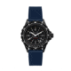 Marathon Cross Hatch 2-Piece Strap, Italian Leather, IP Black Buckle, 20mm, Royal Blue, Standard, WS-LT-RBBK-20-ST