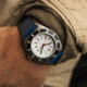 Marathon Cross Hatch 2-Piece Strap, Italian Leather, Parkerized Buckle, 20mm, Royal Blue, Extra Long, WS-LT-RBPS-20-XL