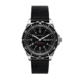 Marathon Cross Hatch 2-Piece Strap, Leather, Steel Buckle, 22mm, Black, Standard, WS-LT-BKSS-22-ST