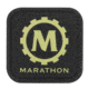 Marathon 2x2in Morale Patch w/Glow in the Dark Rubber Logo, Black, AD030009BK