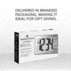 Marathon Atomic Digital Wall Clock, Black/Stainless Steel, 9.5in x 1in x 6in, CL030068-BK-SS-NA