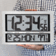 Marathon Commercial Grade Jumbo Atomic Wall Clock w/6 Time Zones, Silver, CL030025-SV-00-NA