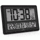 Marathon Jumbo Atomic Wall Clock w/Table Stand, Black, CL030056-BK-00-NA