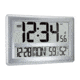 Marathon Jumbo Atomic Wall Clock w/Table Stand, Silver, CL030056-SV-00-NA
