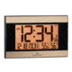 Marathon Large Atomic Wall Clock w/ Calendar and Temperature, Black/Gold, 9.7in x 2in x 6.3in, CL030052BK-GD