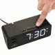 Marathon LED Alarm Clock w/Two USB Ports, Black CL030055BK