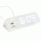 Marathon LED Alarm Clock w/Two USB Ports, White CL030055WH