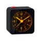 Marathon Mini Analog Alarm Clock, Black Case/Black Dial, 2.75in x 2in x 2.75in, CL030065-BK-BK-NA