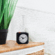 Marathon Mini Analog Alarm Clock, Black Case/White Dial, 2.75in x 2in x 2.75in, CL030065-BK-WH-NA