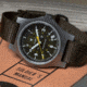 Marathon Official US Army Officers Watch w/ Date, Black, NSN 6645-01-697-8865, WW194015SS-1101