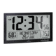 Marathon Slim Atomic Full Calendar Wall Clock w/ Indoor/Outdoor Temperature, Black, 14.6in x 1.2in x 9in, CL030066-BK-FD-NA