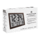 Marathon Slim Atomic Full Calendar Wall Clock w/ Indoor/Outdoor Temperature, Wood, 14.6in x 1.2in x 9in, CL030066-WD-FD-NA