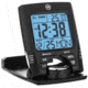 Marathon Travel Alarm Clock w/Calendar and Temperature, Black, CL030023-BK-BK-NA