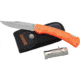 Marbles Grandfather Mountain Folding Knive Set, 5in Closed Lockback, 3.75in Matte Finish SS Clip Point Blade, Orange Finger Grooved ABS Handle, MR425