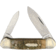 Marbles Ram's Horn Canoe Folding Knife,Stainless Steel,Standard Edge,Mirror Polish,Ram Horn Handle MR360