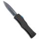 Marfione Custom Knives Marfione Custom Hera D/E OTF Auto Knife Black 3" Reptilian Pattern Dam, Black, Damascus, adult, BHQ-146641