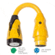 Marinco P504-503 EEL 50A-125V Female to 50A-125/250V Male Pigtail Adapter - Yellow 49364