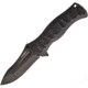 MARSER Kampfer 21 Linerlock Black Folding Knife,3.625in,Standard Edge,Drop Point,Black G10 Handle MRSKA21