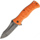 MARSER Kampfer 212 Linerlock Orange Folding Knife,3.625in,Standard Edge,Drop Point,Black Stonewash,Orange,G10 Handle MRSKA212