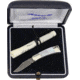 Maserin Mignon Damascus MOP Folding Knife,1in,Damascus Steel,Standard Edge,Mother of Pearl Handle MAS707PRD