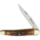 Maserin Slip Joint Jigged Bone Folding Knife, Satin SS Clip Point Blade, Brown Jigged Bone Handle, Nickel Silver Bolster, Brown, CE618