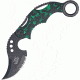 Master Collection Dragon Karambit A/O Fold Knife, SS Assist Black Partially SE, Green Handle MCA010GN
