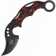 Master Collection Dragon Karambit A/O Fold Knife, SS Assist Black Partially SE, Red Handle MCA010RD