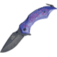 Master Collection Scorpion Rescue A/O Fold Knife, SS Assist Black Drop Point Blade, Blue/Pink Handle MCA009BLP