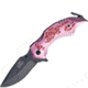 Master Collection Scorpion Rescue A/O Fold Knife, SS Assist Black Drop Point Blade, Pink/Red Handle MCA009PE