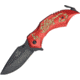Master Collection Scorpion Rescue A/O Fold Knife, SS Assist Black Drop Point Blade, Red/Green Handle MCA009RDG