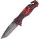 Master Collection Skull Rescue Folder A/O Fold Knife, SS Assist Tanto Blade, Red Handle MCA007BR