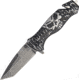 Master Collection Skull Rescue Folder A/O Fold Knife, SS Assist Tanto Blade, Silver Handle MCA007BS