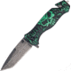 Master Collection Skull Rescue Folder A/O Fold Knife, SS Assist Tanto Blade, Green Handle MCA007GB