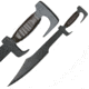 Master Cutlery Fixed Blade, 25in, Stainless Steel Blade, Leather Wrapped Full Tang Stainless Steel Handle SW-1020