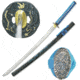 Master Cutlery Fixed Blade, 41in, Carbon Steel Blade, Blue Cord Wrapped With Imitation Ray Skin Handle SW-768BL